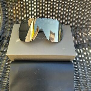 Rick Owen’s Mirror Tint Black Shield Sunglasses